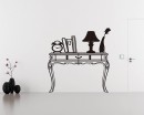 Desk with Books Vinyl Decals Modern Wall Art Sticker